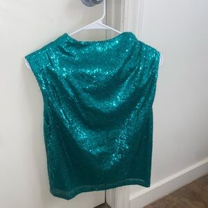 Green sequin top